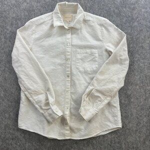 Sezanne White Button Up Shirt Cotton Long Sleeve Size 34